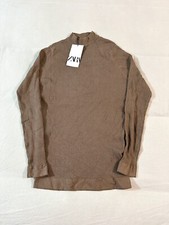 ZARA MAN Sweater Brown Color crew neck Size Medium Slim Fit Nwt K 