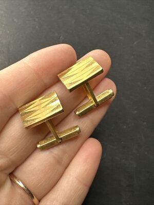 Zk11- Boutons de manchette vintage en plaqué or – Forme ovale – Élégance classiq - Montres & Bijoux