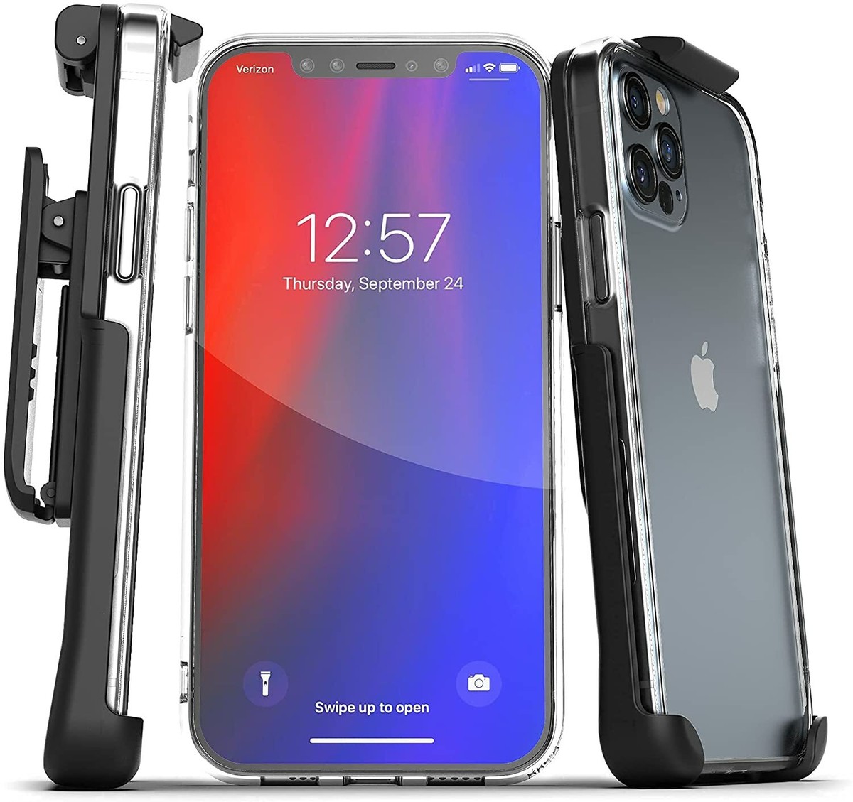 iPhone 13 Pro Max Belt Clip Clear Case Transparent Phone Case with Holster  | eBay