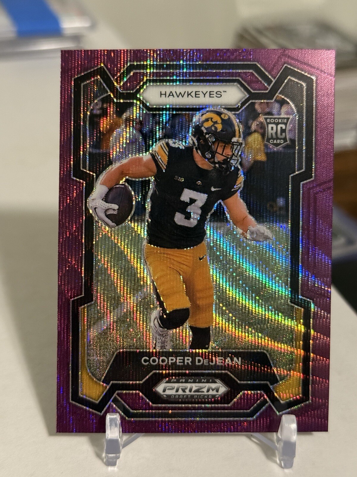 2024 Panini Prizm Draft Picks Cooper Dejean #113 Purple Wave Philadelphia Eagles