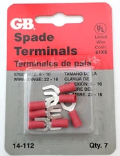 Gardner Bender 14-112 Pack of 7 Fork Terminals Wire Range #16-#22 AWG #8-10 Stud