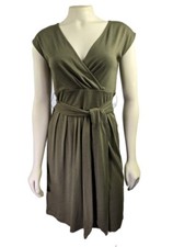 NWT Ann Taylor LOFT Military Green women's crossed sash Casual Dress Size XS P