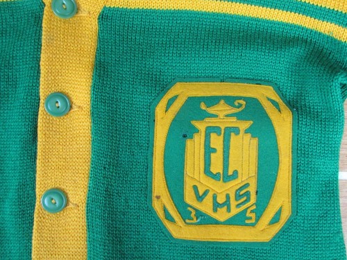 Vintage 1935 El Cajon Valley H.S. Wool Varsity Cardigan Sweater JCPenney Sz.42 - Picture 5 of 11