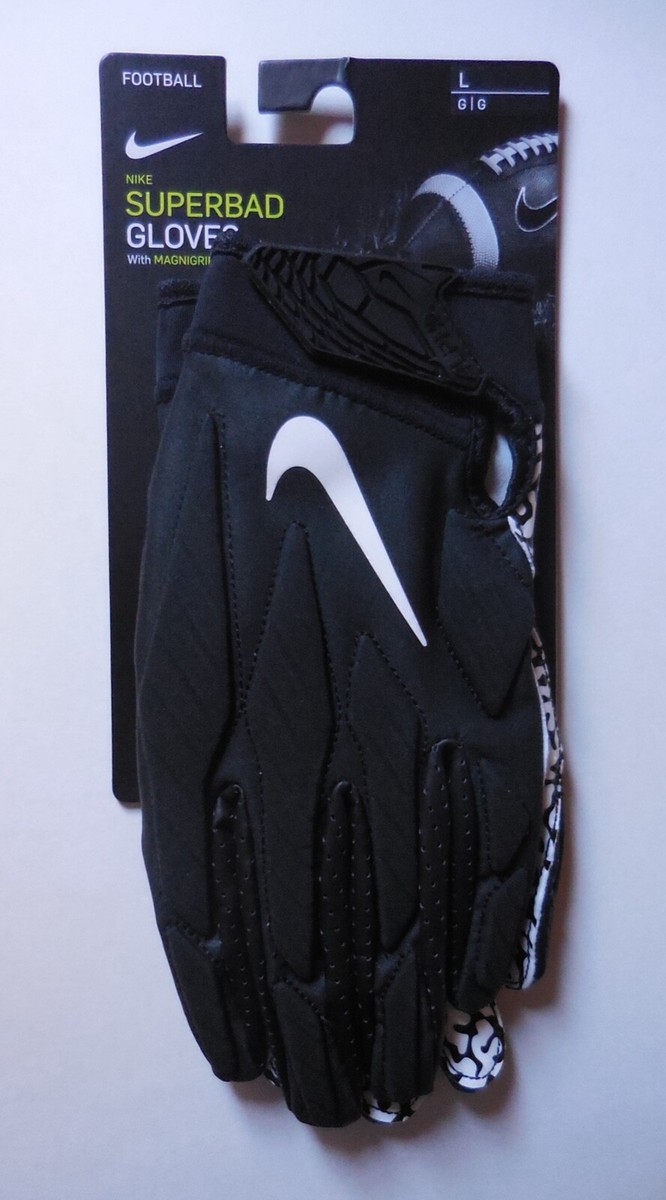 Nike NFL Superbad Football Gloves Men Black/Black/White Large