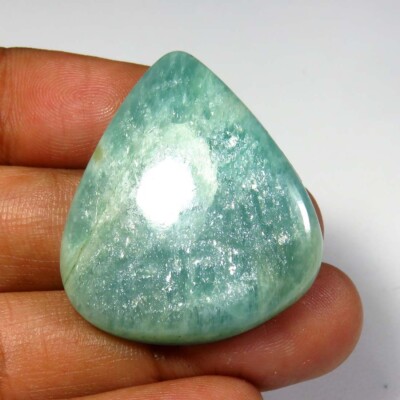 Natural Sparkle Amazonite Cabochon 32x28 mm Handmade Plain Pear Gemstone AN-82
