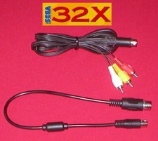 Sega 32X Stereo AV Cable & 8 PIN Link Connector Cord for Sega Genesis 1 System