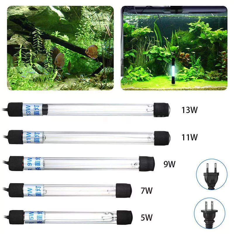 Aquarium UV Sterilizer Light Submersible Water Clean Lamp for Pond