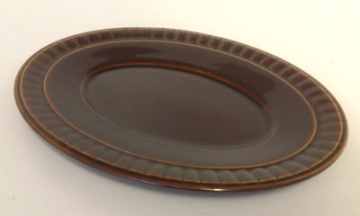 Vintage 50er Jahre ROYAL WORCESTER PALISSY ''SIENNA'' DUNKELBRAUN OVALER TELLER L21cm