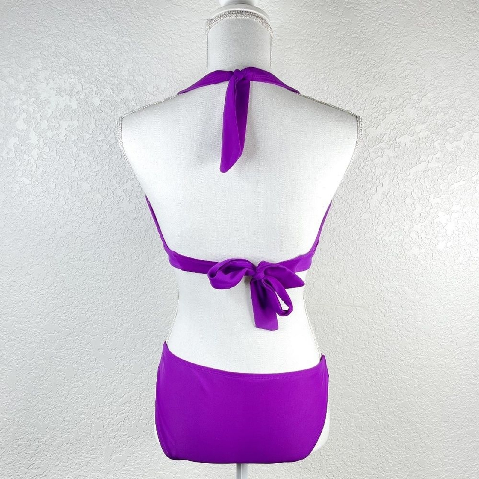 Basic Purple Triangle Halter Adjustable Bikini Se… - image 4