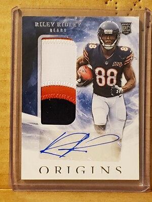 Riley Ridley 2019 Origins Rookie 3 Color Patch Autograph Chicago Bears WR