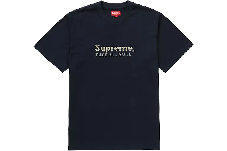 Tee shirt Supreme Gold Bars bleu marine (SS19) taille L