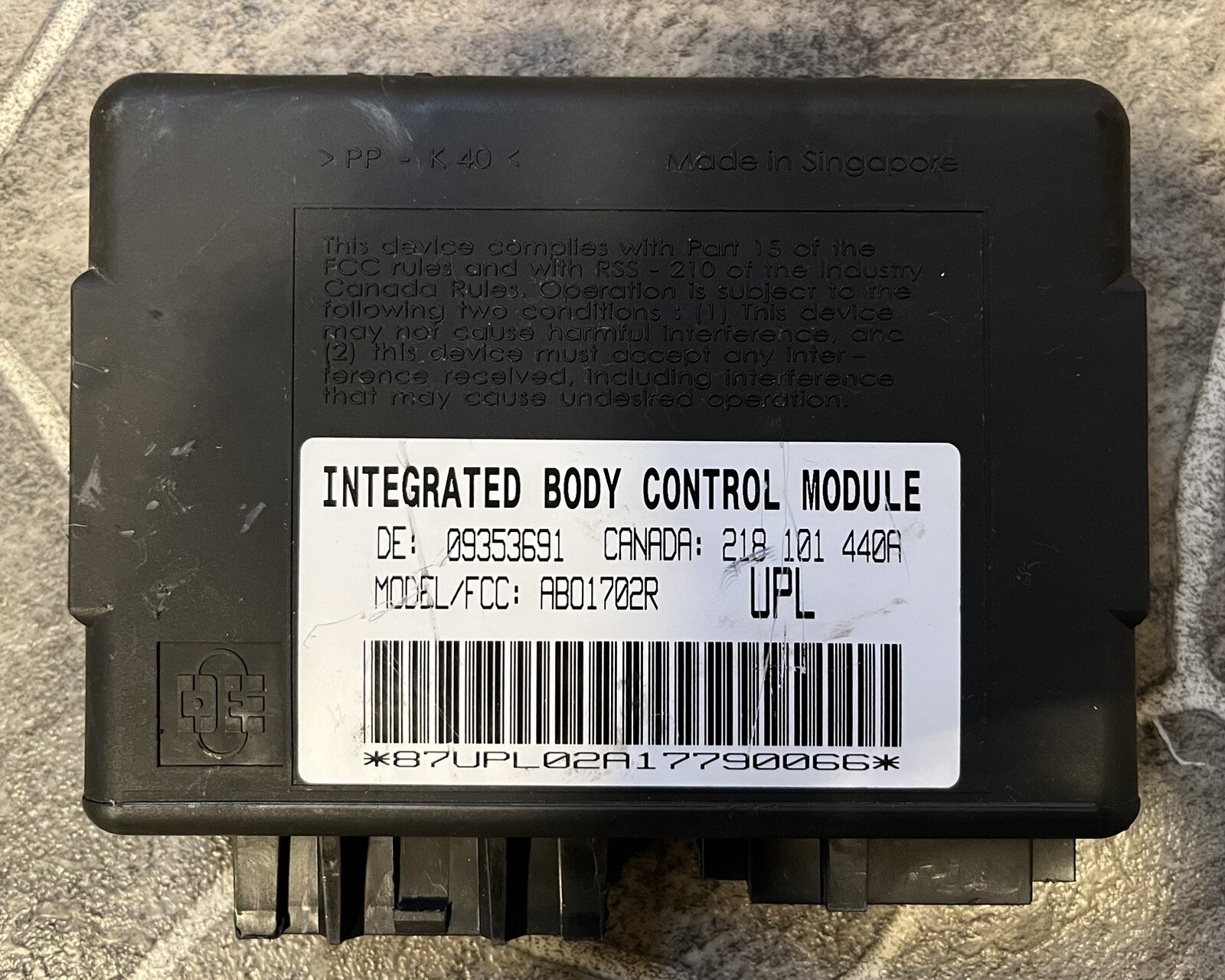 9702 CAMARO FIREBIRD USED INTEGRATED BODY CONTROL MODULE BCM 09353691
