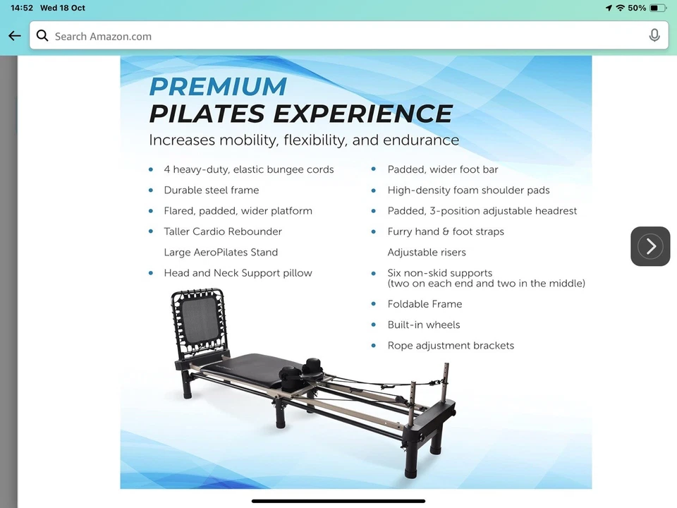 Stamina AeroPilates Performer/Whole Body Exercise Machine. Pilates/Yoga Exercise - Image 3 of 3