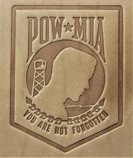 ACRYLIC Leather Embossing Stamp POW - MISSING IN ACTION for Veg Tanned Leather