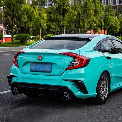 For 16-21 Honda Civic ABS Glossy Black Rear Roof Window Visor Spoiler Wing - Picture 12 of 18