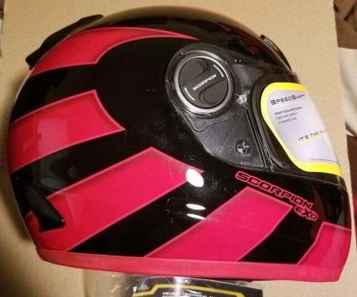 Scorpion EXO-700 Burst, Black/Red, Size Large Motorcycle Helmet, Aero Skirt, NIB - Picture 6 of 24