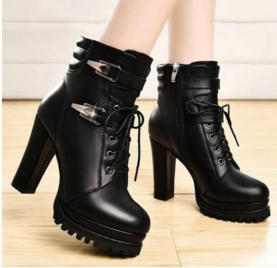 Women's Sexy Motorcycle Black Leather 