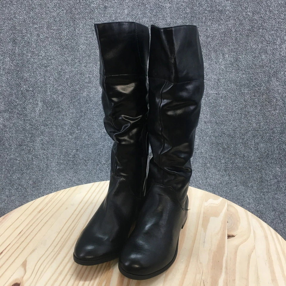 Style & Co Botas Mujer 5 M Kelimae Alto Hasta la Rodilla Negro Imitación Cuero Cubano NUEVAS Foto 3 de 4