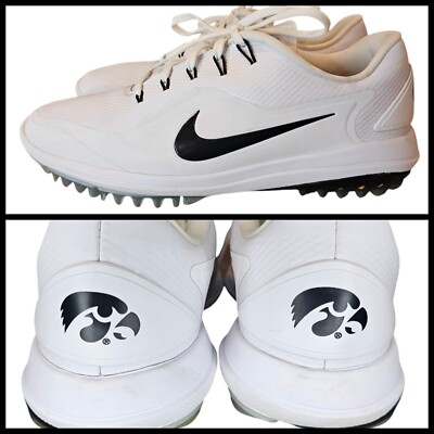 Nike Lunar Control Vapor 2 Spikeless Golf Shoes Iowa Hawkeyes White Mens 9.5