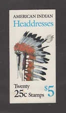 Scott BK179 -  Headdresses. Booklet Of 20 MNH. OG.  #02 BK179