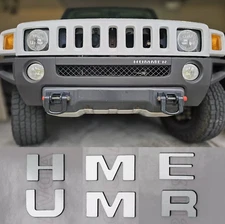 Silver Alum Front Bumper Letters for H3 ABS Plastic Inserts