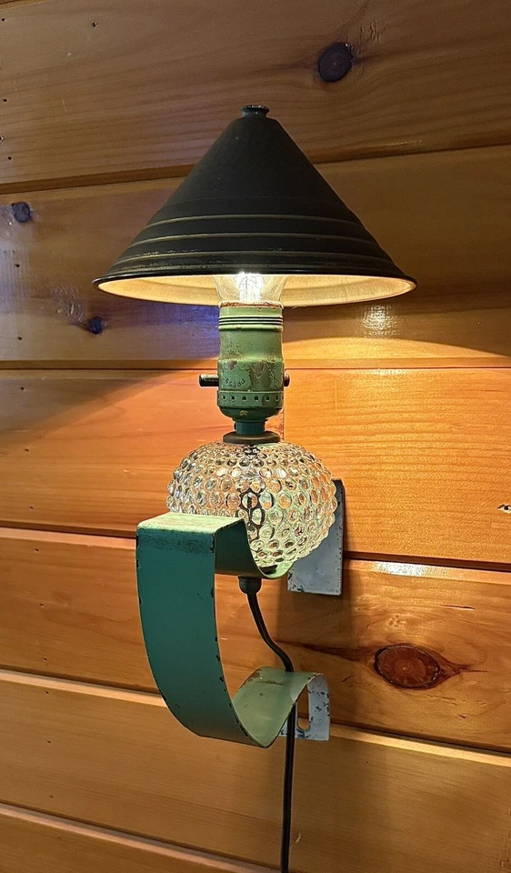 Antique Arts Crafts Hammered Mission Wall Light Sconce Rustic Cabin Tudor Vtg - Image 3 of 4