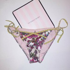 Victoria Secret Swim Bikini Bottom Small String Tie Up Colorful Color Code 3N8