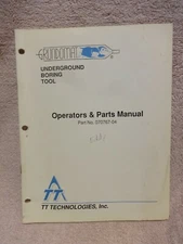 GRUNDOMAT UNDERGROUND BORING TOOL MOD 75ZS OPERATORS & PARTS MANUAL