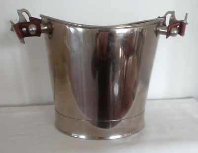 Vintage Luxus Chrom Doppel Eiskübel mit Zaumzeuggriffen