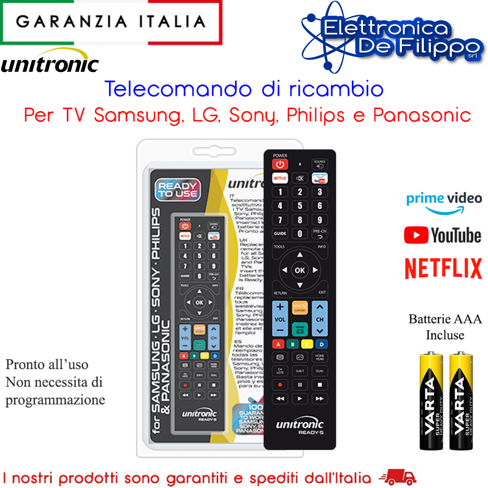 Telecomando UNIVERSALE Panasonic per TX-65HX800E