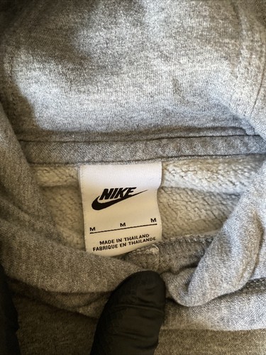 Nike Hoodie Size Youth Medium Boys Athletic Gray Pullover Sweatshirt Swoosh Logo - Picture 3 of 7