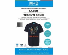 carta transfer per tessuti scuri e stampanti Laser, 5 fogli termovinile stampa