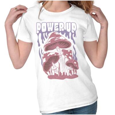 Cool Trippy Psychedelic Mushrooms Power Up Graphic T Shirts for Women T-Shirts