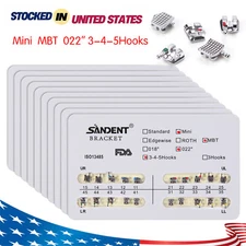 10kits Dental Orthodontic Braces Brackets Mini MBT 022"Slot 345 Hooks SANDENT Or