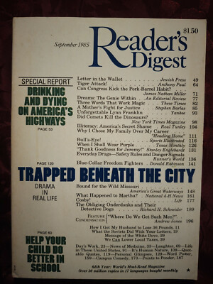 Readers Digest September 1985 Andrew Jones Lynn Franklin Roul Tunley Illiteracy