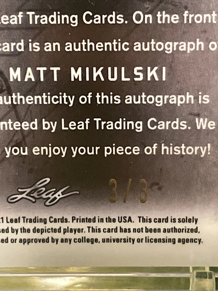 2021 LEAF METAL DRAFT MATT MIKULSKI Red White Blue AUTO RC 3/3 eBay 1/1! Sp - Image 3 of 3