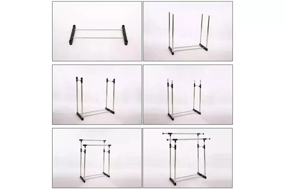 Appendiabiti Regolabile PER NEGOZI CASA ELEGANTE Attaccapanni Uomo Donna Doppio - Immagine 4 di 4