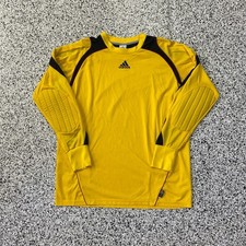 VTG 90s Y2K Adidas Long Sleeve Soccer Futbol Goalie Jersey Adult XL Yellow Black