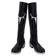 Honkai Star Rail Phainon PU Leather Black Glossy Knee High boots Cos Prop