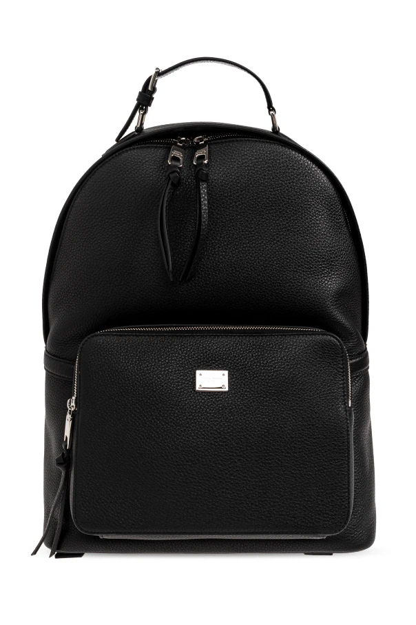 dolce & gabbana grain calfskin mini backpack Logo Print To protect clothing from rubbing against the wheels Dolce&Gabbana Backpack Leather Black