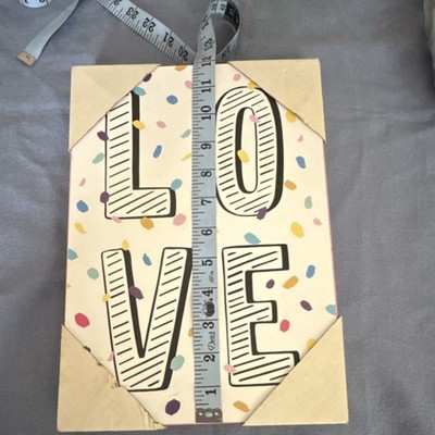 LOVE Confetti Decorative Wall Plaque,canvas Multicolor Hearts,