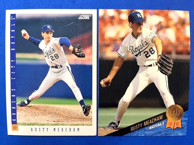 Rusty Meacham 1993 Score & 1993 Leaf Baseball - Royals