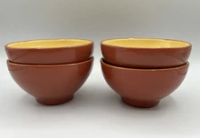 Set of 4 VIETRI Cucina Fresca Cereal Bowls Paprika and Yellow 6" x 3 1/4"