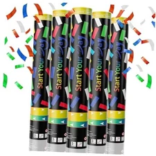 5 Pack 15 Inch Confetti Poppers – Biodegradable Confetti Cannons for Multicolor