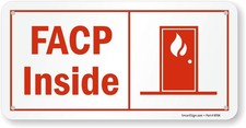 5x10 Inch Plastic Sign FACP Inside Fire Alarm Control Panel Part S9947PL