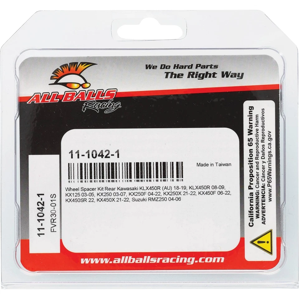 New All Balls Racing Wheel Spacer Kit 11-1042-1 For Kawasaki KX450F 18 Foto 4 de 4