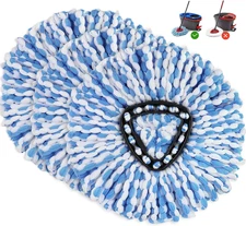 3 Pack Mop Replacement Heads for O-Ceda Rinseclean Spin Mop, Microfiber Spin Mop