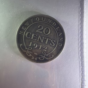 1912 Newfoundland 20 Cents World Coin .925 Silver - 26