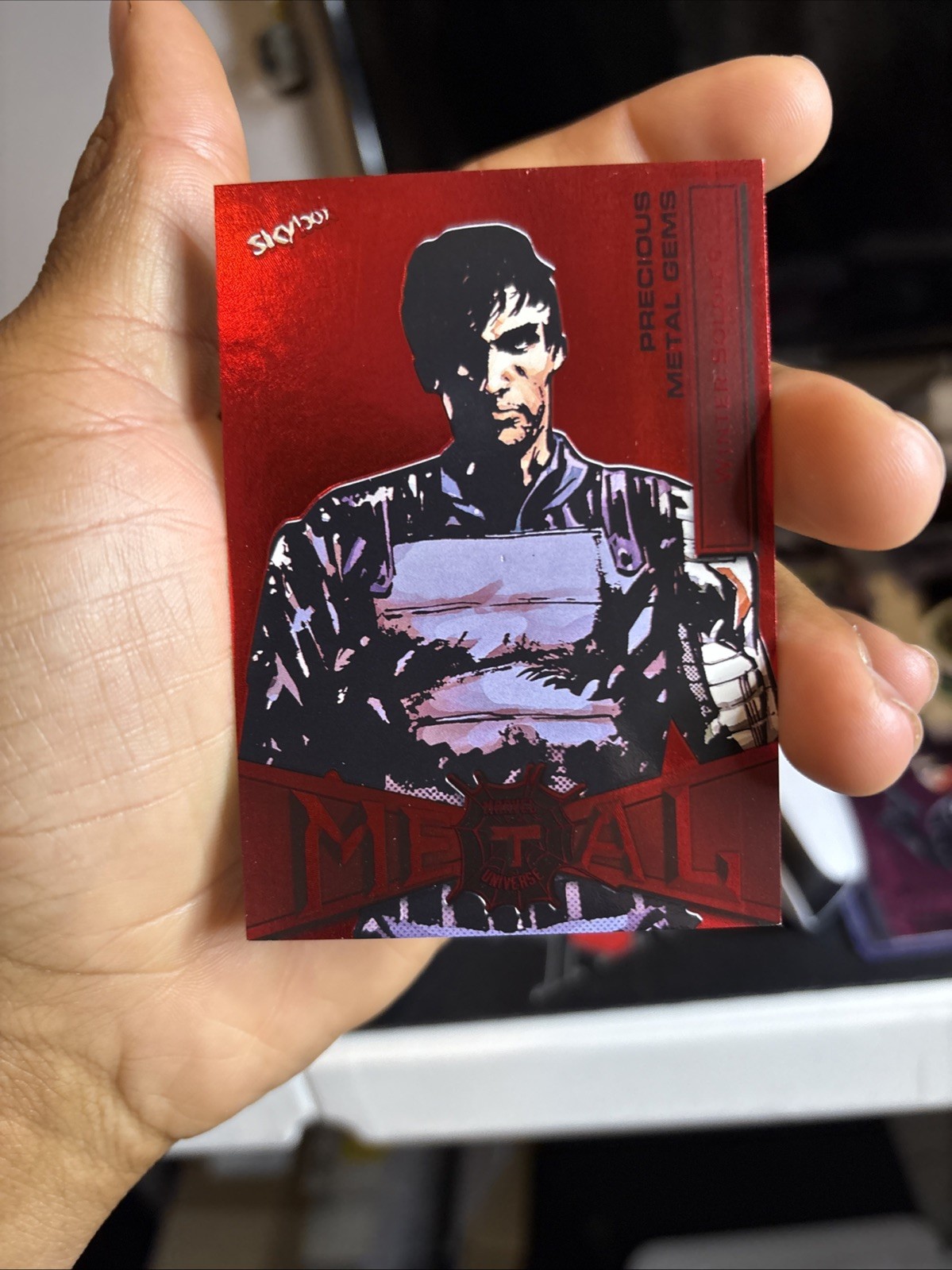 2021 Skybox Marvel Spider-Man Metal Universe Red PMG #99 Winter Soldier /100