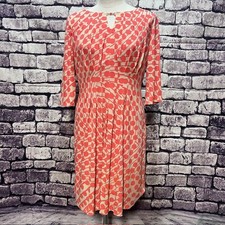 Tahari Orange & Beige Dress Size 10